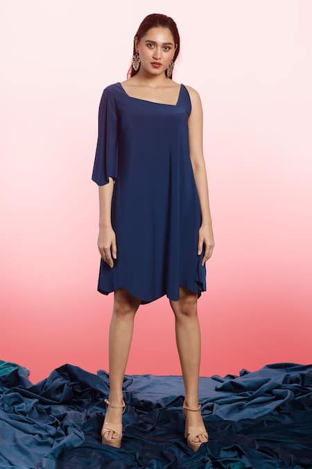 Plain navy cheap blue dress