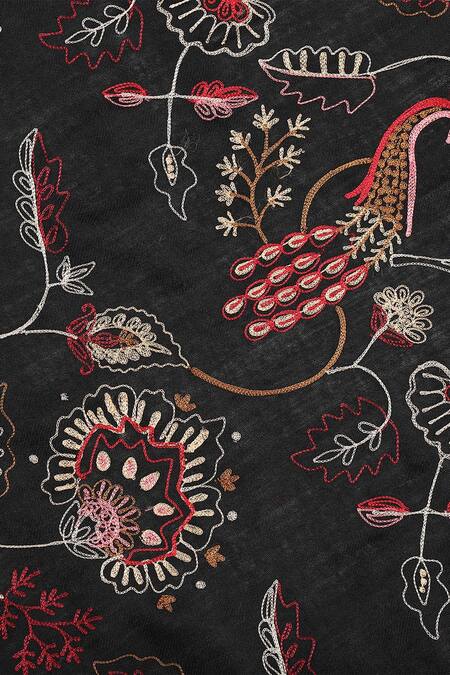 Buy Shingora Black Embroidered Floral Stole Online at Aza Fashions Buy_Shingora_Black Embroidered Floral Stole _Online_at_Aza_Fashions