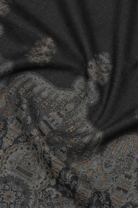 Shop Shingora Black Woven Kani Mughal Stole Online at Aza Fashions Shop_Shingora_Black Woven Kani Mughal Stole _Online_at_Aza_Fashions