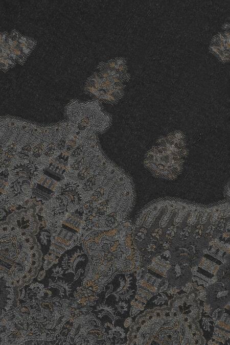 Shingora Black Woven Kani Mughal Stole at Aza Fashions Shingora_Black Woven Kani Mughal Stole _at_Aza_Fashions