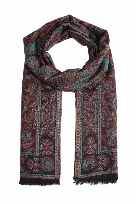 Shingora Black Woven Kani Woollen Shawl Online at Aza Fashions Shingora_Black Woven Kani Woollen Shawl _Online_at_Aza_Fashions