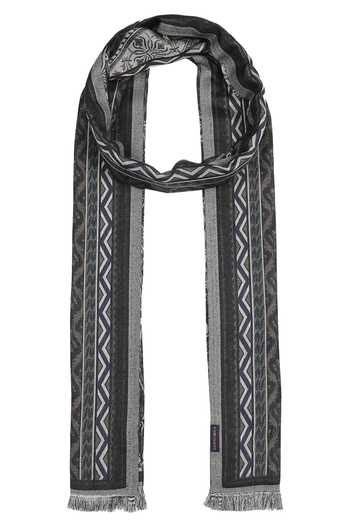 Buy_Shingora_Black Woven Jacquard Floral Stole _Online_at_Aza_Fashions