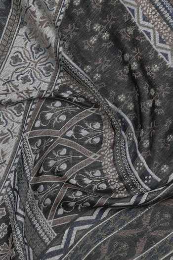 Shop_Shingora_Black Woven Jacquard Floral Stole _Online_at_Aza_Fashions
