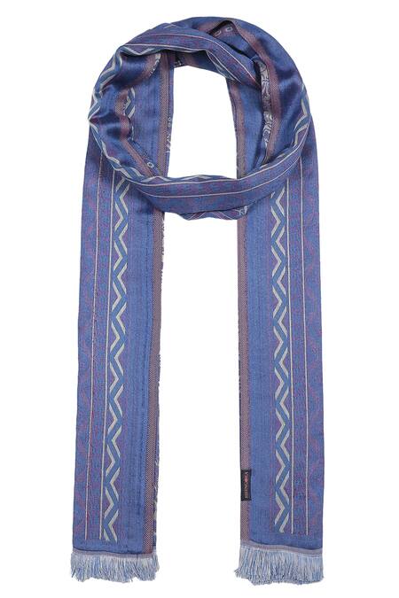 Buy Shingora Blue Woven Jacquard Stole Online at Aza Fashions Buy_Shingora_Blue Woven Jacquard Stole _Online_at_Aza_Fashions