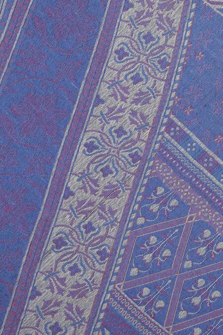 Shop Shingora Blue Woven Jacquard Stole Online at Aza Fashions Shop_Shingora_Blue Woven Jacquard Stole _Online_at_Aza_Fashions