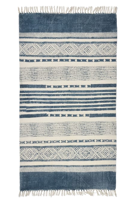Orna Cotton Hand Block Printed Rug 