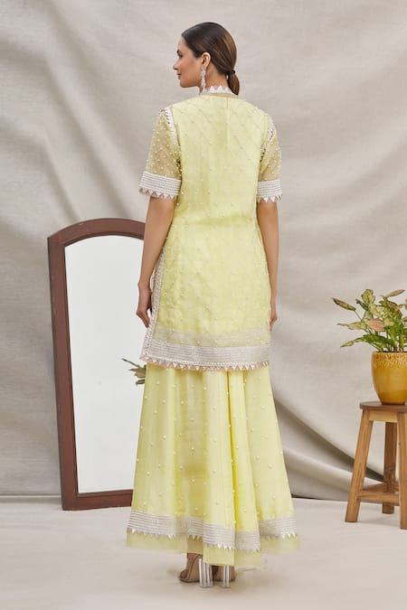 Ekta Singh Organza Jacket & Gharara Set 