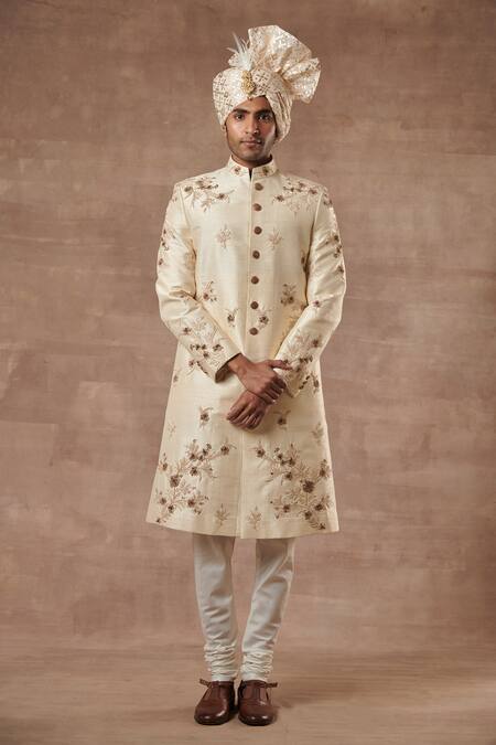 Gargee Designers Floral Embroidered Sherwani Set 