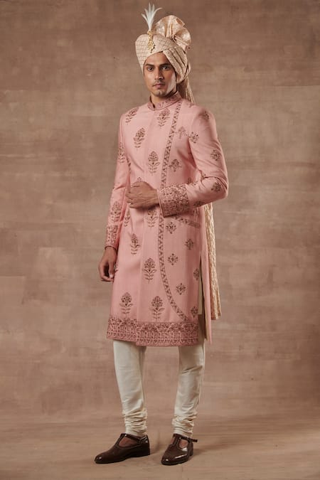 Gargee Designers Silk Floral Embroidered Sherwani Set 