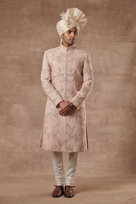Gargee Designers Silk Embroidered Sherwani Set 