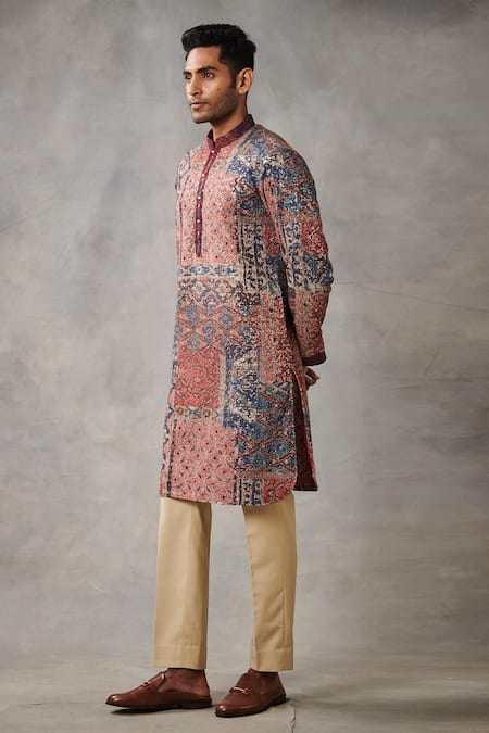 Buy_Gargee Designers_Multi Color Georgette, Viscose Geometric Sequin Embroidered Kurta Set_Online_at_Aza_Fashions