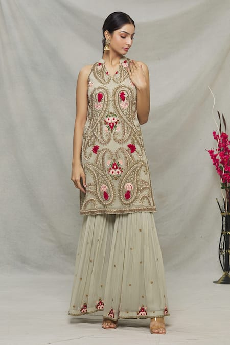 Abhi Singh Embellished Kurta & Gharara Set 