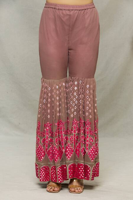 Shop Abhi Singh Pink Organza, Net, Georgette, Shantoon Geometric, Mirror Work Kurta Gharara Set Online at Aza Fashions Shop_Abhi Singh_Pink Organza, Net, Georgette, Shantoon Geometric, Mirror Work Kurta Gharara Set _Online_at_Aza_Fashions