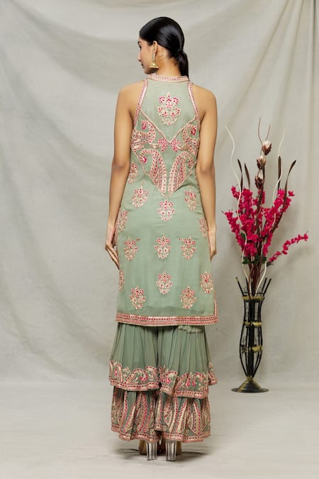 Abhi Singh Embroidered Kurta Gharara Set 