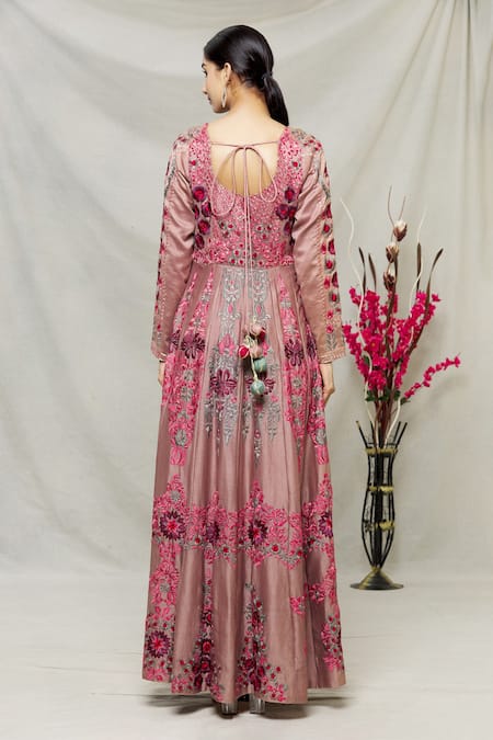 Abhi Singh Floral Embroidered Anarkali With Dupatta 