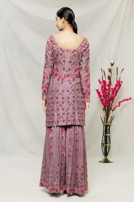 Abhi Singh Zardozi Embroidered Kurta Gharara Set 