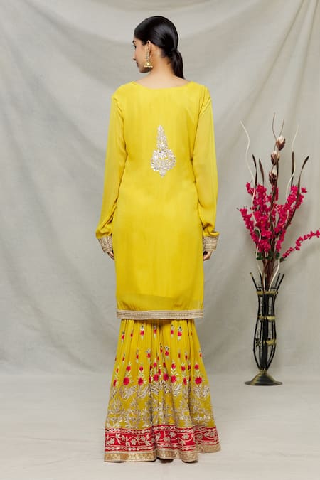 Abhi Singh Zardozi Embroidered Kurta Gharara Set 