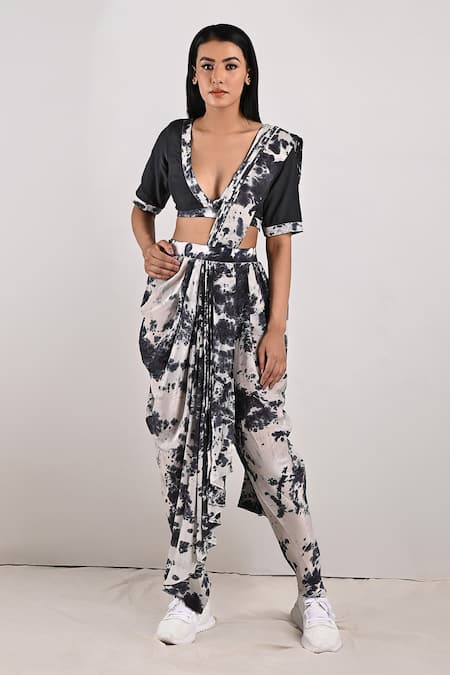 Bohame Arcadia Tie & Dye Pant Saree Set 