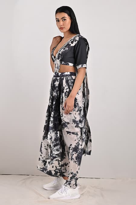 Bohame Arcadia Tie & Dye Pant Saree Set 