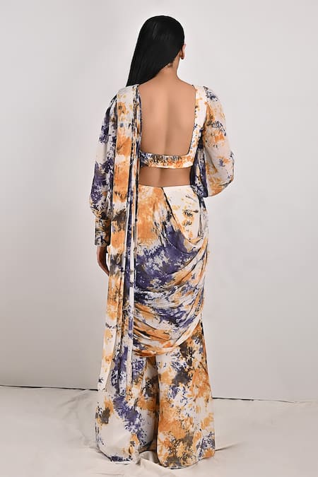 Bohame Irina Tie & Dye Pre-Draped Saree Set 