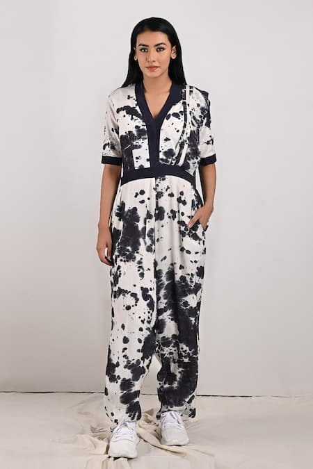 Bohame Dylan Tie & Dye Print Jumpsuit Saree  