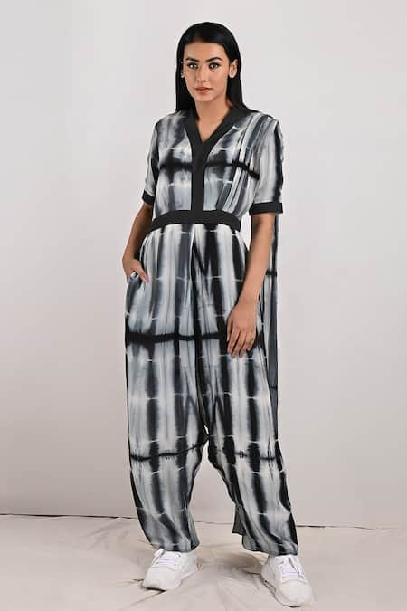 Bohame Joleen Tie & Dye Print Jumpsuit Saree  