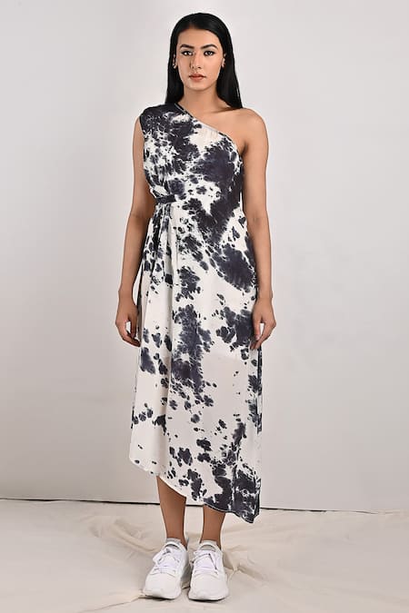 Bohame Vivian Tie & Dye One Shoulder Dress 