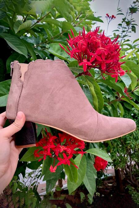 Blush hotsell suede booties