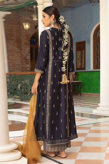 Kritika Dawar Zari Embroidered Kurta Palazzo Set 
