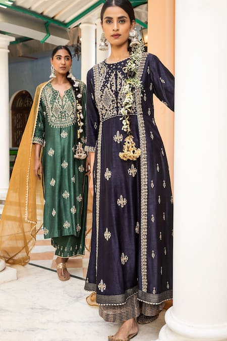 Buy Kritika Dawar Blue Dupatta Organza, Kurta Silk, Pant Tissue Zari Embroidered Palazzo Set Online at Aza Fashions Buy_Kritika Dawar_Blue Dupatta Organza, Kurta Silk, Pant Tissue Zari Embroidered Palazzo Set _Online_at_Aza_Fashions