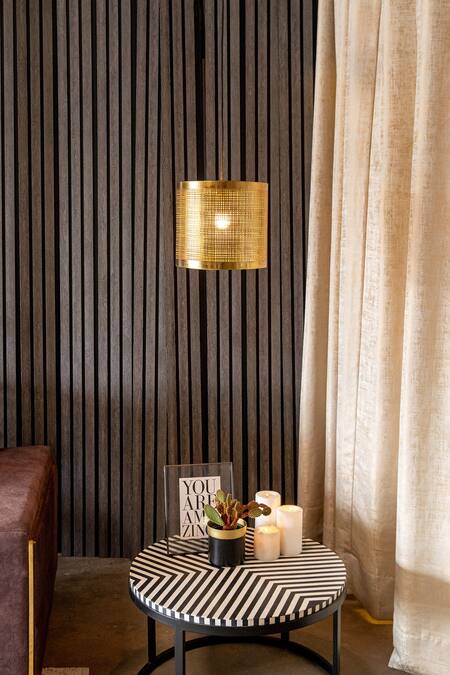 Logam Gold Aluminium Prufen Cylindrical Pendant Light