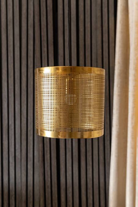 Buy_Logam_Gold Aluminium Prufen Cylindrical Pendant Light_Online_at_Aza_Fashions
