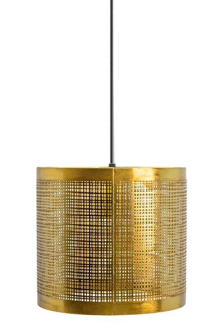 Shop_Logam_Gold Aluminium Prufen Cylindrical Pendant Light_Online_at_Aza_Fashions