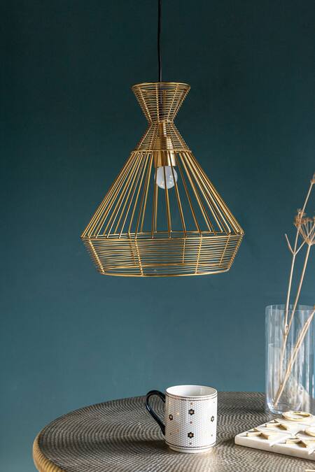 Buy Logam Gold Aluminium Viela Pendant Light Online at Aza Fashions Buy_Logam_Gold Aluminium Viela Pendant Light_Online_at_Aza_Fashions