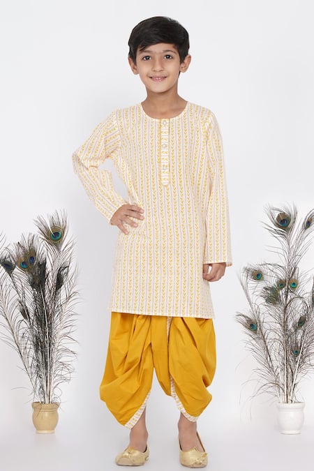 Little Bansi Printed Kurta & Dhoti Pant Set 