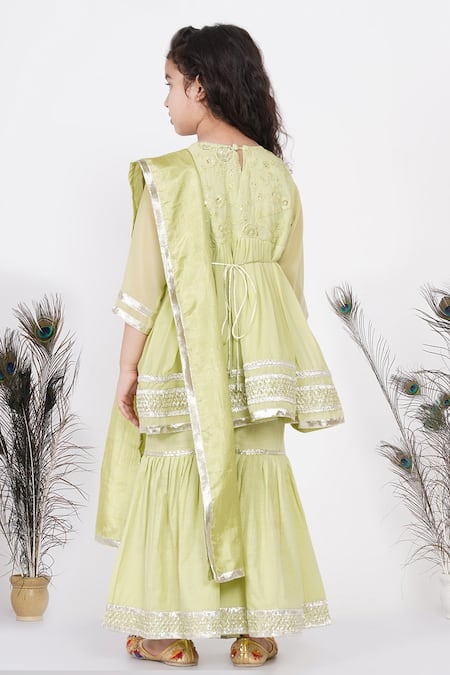 Little Bansi Pleated Kurta Sharara Set 