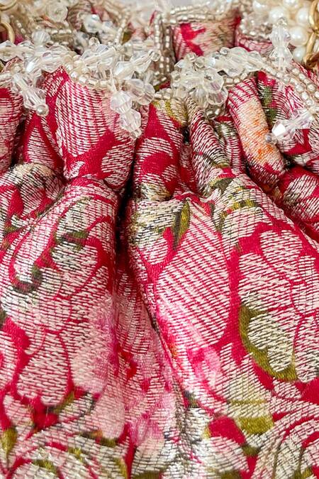 Buy Amyra Red Pearls, Beads, Embroidery Floral Motif Potli Bag Online at Aza Fashions Buy_Amyra_Red Pearls, Beads, Embroidery Floral Motif Potli Bag _Online_at_Aza_Fashions