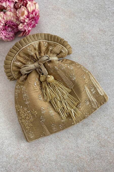 Amyra Poly Silk Embroidered Potli Bag 