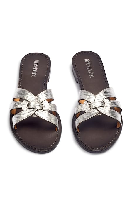 Shop Nine By Janine Silver Plain Celeste Cut-out Strap Sandal at Aza Fashions Shop_Nine By Janine_Silver Plain Celeste Cut-out Strap Sandal _at_Aza_Fashions