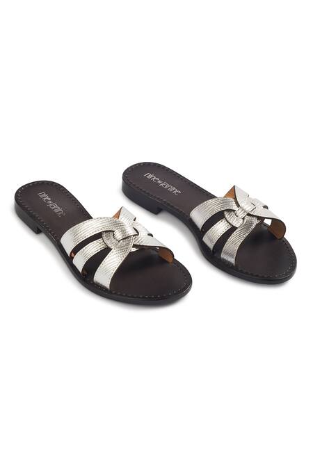 Nine By Janine Silver Plain Celeste Cut-out Strap Sandal Online at Aza Fashions Nine By Janine_Silver Plain Celeste Cut-out Strap Sandal _Online_at_Aza_Fashions