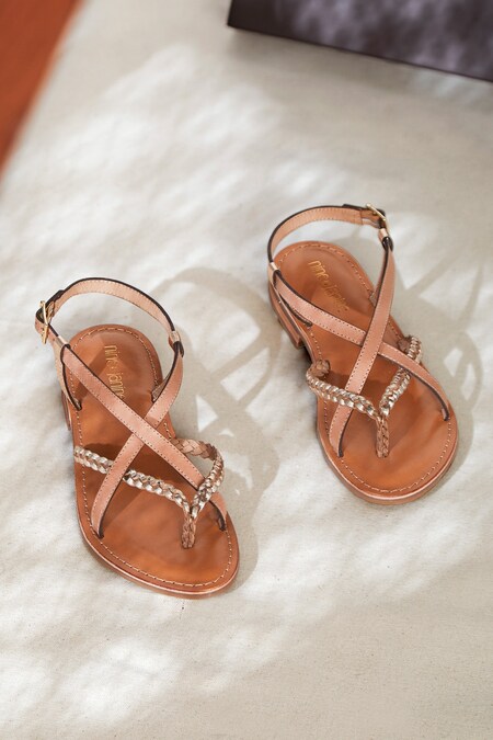 Beige strappy flat online sandals