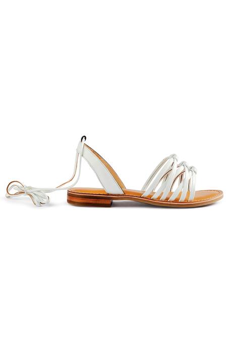 Buy Nine By Janine White Plain Danica Multi Strap Tie-up Sandals Online at Aza Fashions Buy_Nine By Janine_White Plain Danica Multi Strap Tie-up Sandals _Online_at_Aza_Fashions