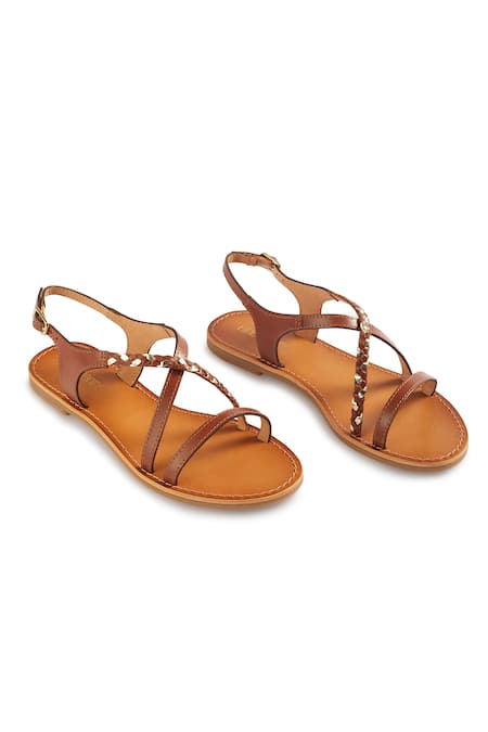 Shop Little Missy Solid Braided Strap Sandals with Hook and Loop Closure  Online | Splash UAE