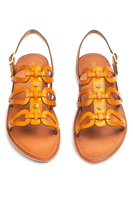 Brown men's gladiator sandals Handmade in Italy | The leather craftsmen