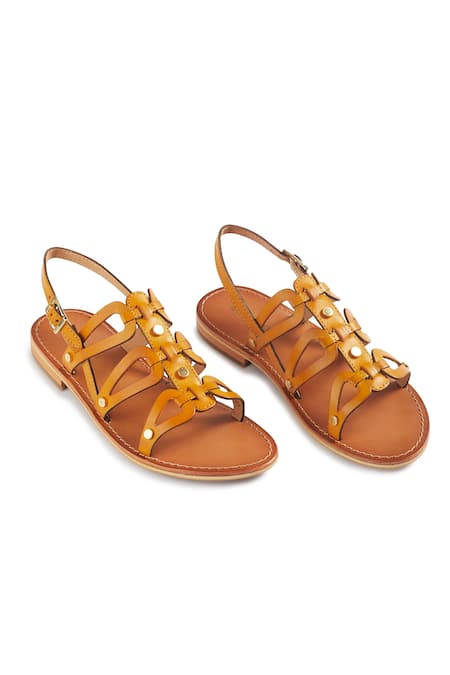 Tan leather 2025 gladiator sandals