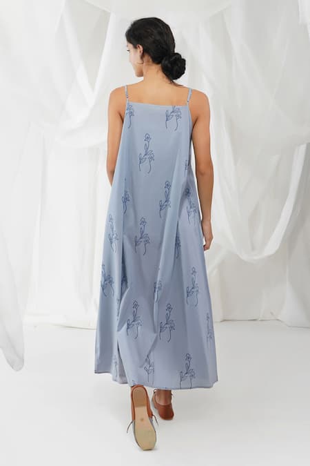 Yavi Kaze Floral Print Slip Dress 