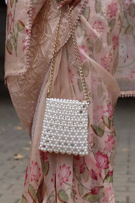 Waby Saby_White The Ultimate Bead Sling_Online_at_Aza_Fashions