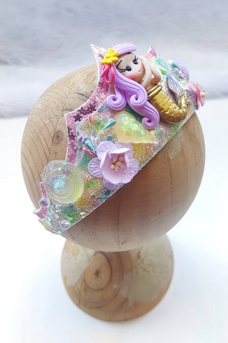 The Peach Street_Multi Color Princess Of The Sea Crown_Online_at_Aza_Fashions
