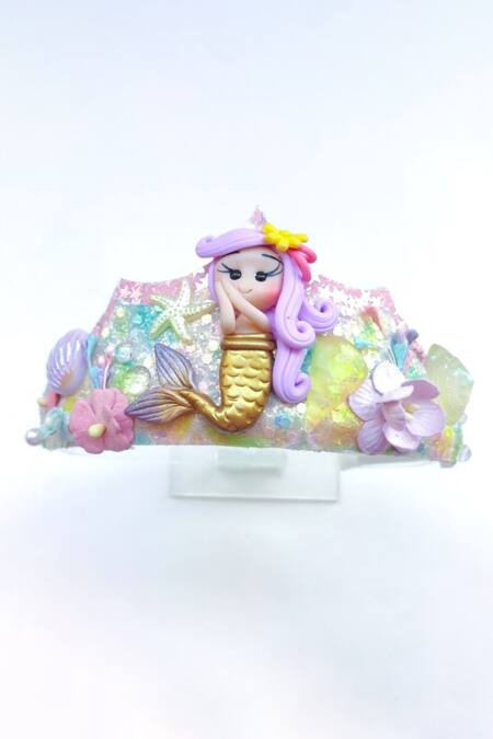 Shop_The Peach Street_Multi Color Princess Of The Sea Crown_Online_at_Aza_Fashions