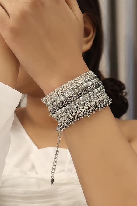 Men's Bracelet with Grey and Orange Miyuki Tila Beads – Nialaya